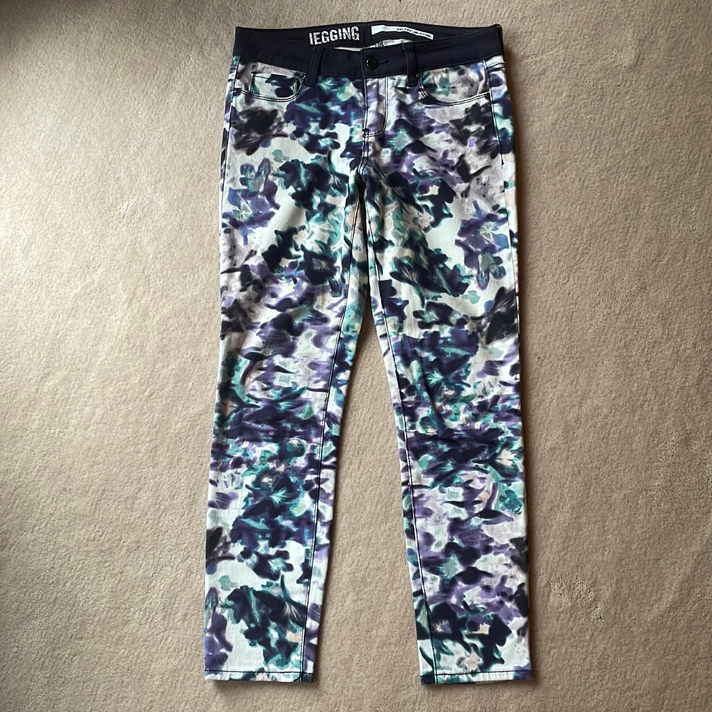 DKNY Cropped Patterned Skinny Jeans